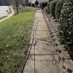 Dirty concrete walkway in Charlotte, NC.
