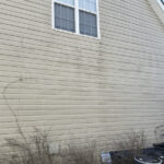 Dirty siding on a Matthews, NC home before Soft Washing