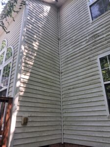 Matthews, North Carolina home's siding dirty with algae-before