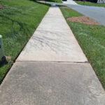 Matthews, NC Sidewalk after pressure washing