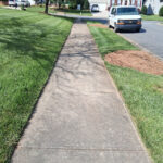 Matthews, NC Sidewalk before pressure washing